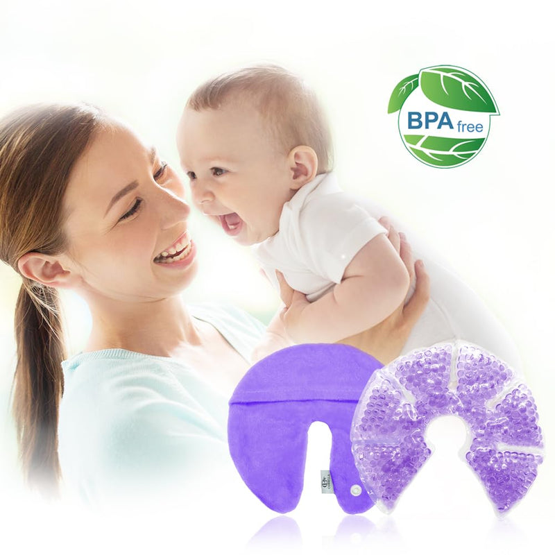 [Australia] - Hot Cold Gel Bead Breast Therapy Pack,Breast Ice Packs for Breastfeeding,Relief for Breastfeeding,Nursing Pain, Mastitis,Engorgement,Plugged Ducts, Boost Milk Let-Down & Production (#42 purple) #42 Purple 