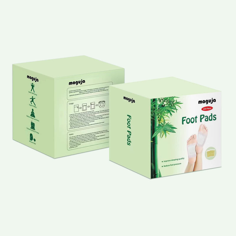 [Australia] - 100Pads Natural Bamboo Vinegar Ginger Powder Foot Pads | Deep Cleansing Foot Paches for Stress Relief, Better Sleep Suitable for Travel or Home Use White 