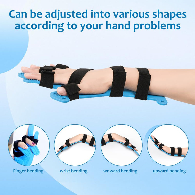 Resting Hand Splint for Stroke Support – Adjustable Finger Separator Brace for Spasticity & Contracture, Helps Prevent Finger Curling & Stiffness,Suitable for Adults, Elderly M