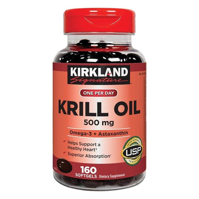 [Australia] - Kirkland Signature Krill Oil 500 Milligram 160 Softgels 160 Count (Pack of 1) 