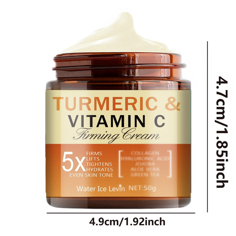 Soelegant Turmeric & Vitamin C Firming Cream for Face & Eye, Anti-Aging Moisturizer with Aloe, Green Tea, Collagen, Hydrates, Tightens Skin, Reduces Wrinkles & Dark Circles for All Skin Types