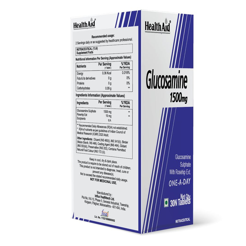 HealthAid Glucosamine Sulphate 2KCl 1500mg - 30 Tablets