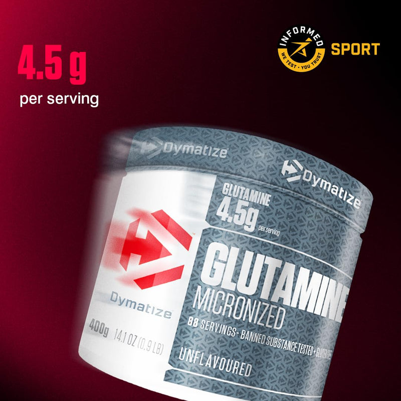 Dymatize Glutamine Micronized Unflavoured Powder 400g - Amino Acid - glutamine