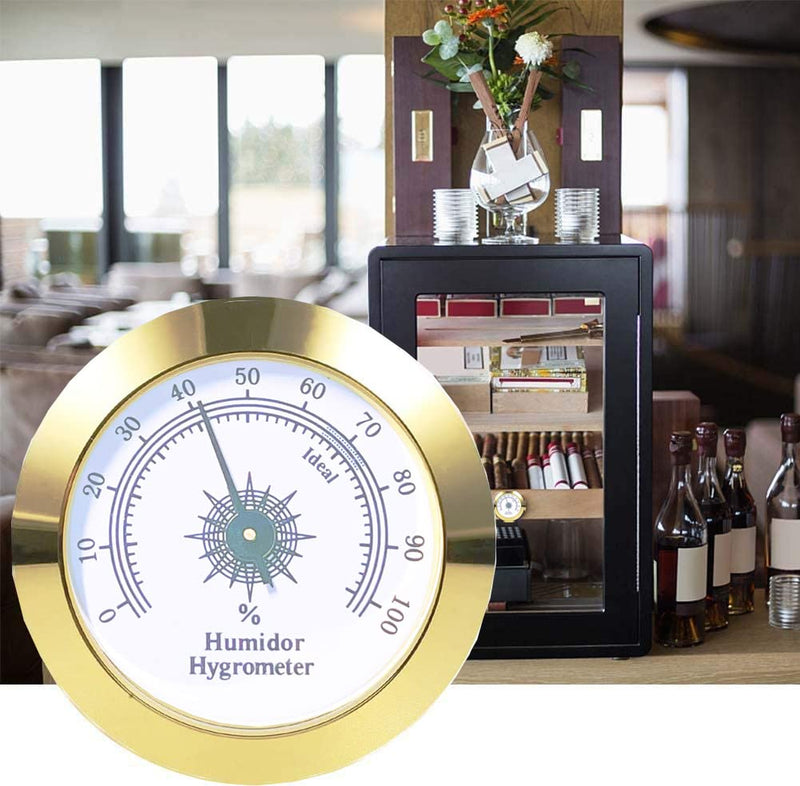 [Australia] - Cigar Hygrometer, Anync Round Hygrometer for Cigar Humidor, Cigar Box/Cigar Cabinet 2 inch Diameter Gold 