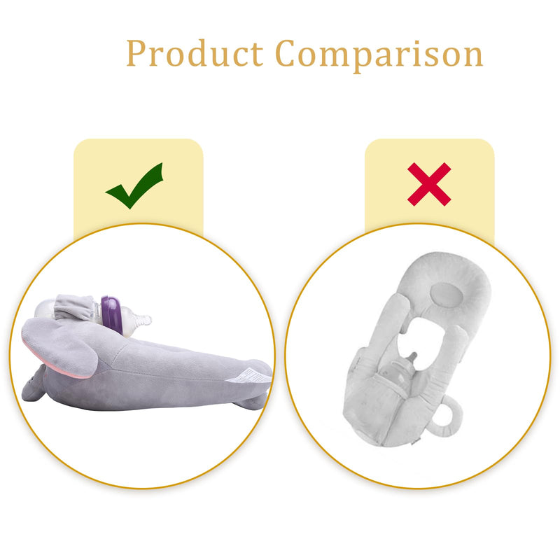 Baby Bottle Holder,Self Feeding Baby Bottle Holder,Newborn Baby Bottle Holder Essentials,Baby Self Feeding Cushion for Bottle and Breastfeeding (Elephant, Medium)