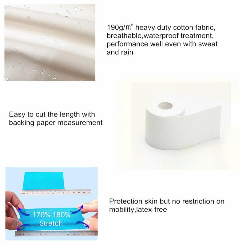 3 Inch Turf Tape Football Youth, Small Turf Tape, Designed for Little Boys, Son, Daughter, Grandson, Ultra Sticky, Protects from Turf Burn, Flexible, Breathable, 10.9 Yards, White