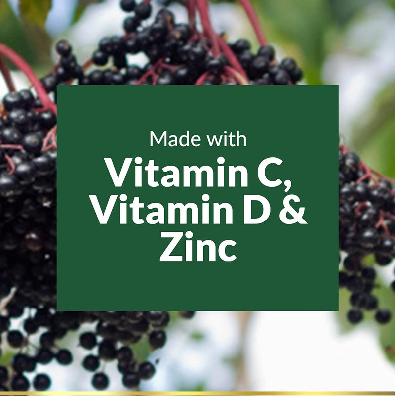 [Australia] - Nature's Bounty Elderberry Gummies, Dietary Supplement, Supports Immune Health, Contains Vitamin A, C, D, E and Zinc, 100 mg, 70 Gummies 70 Count (Pack of 1) 