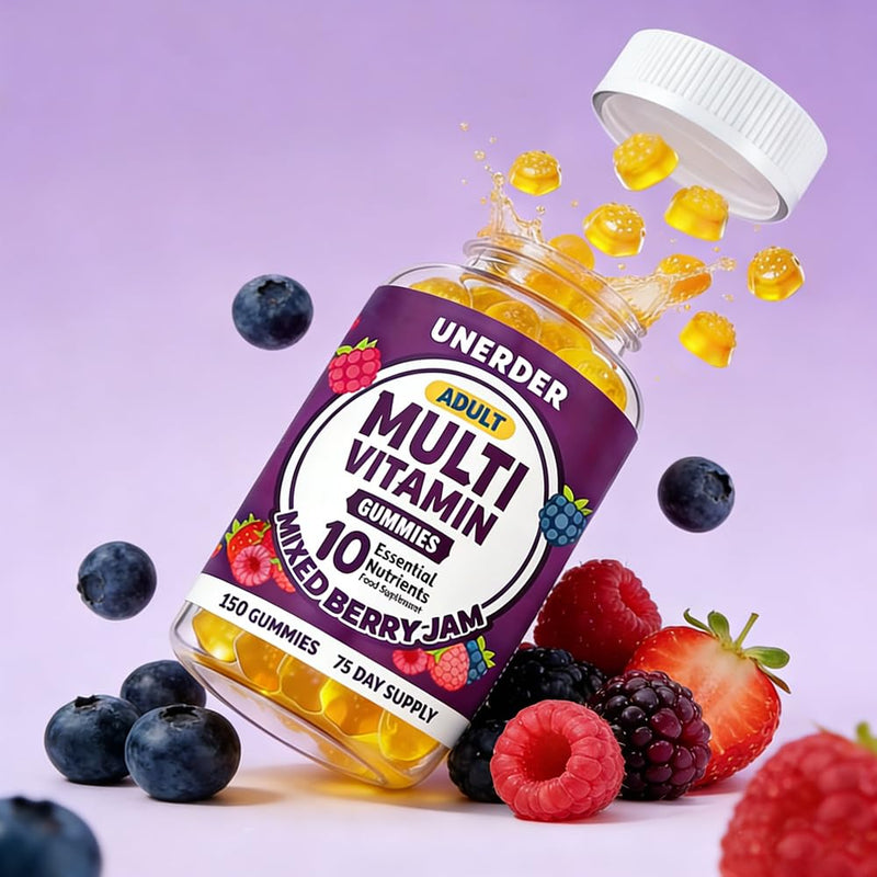 Multivitamin Gummies for Adults, Chewable Multivitamins for Men & Women, with Vitamin C, B6, B12, etc, Essential Vitamin Complex, Immune Defense and Energy Enhancement, 150 Gummies, 2.5 Month Supply.