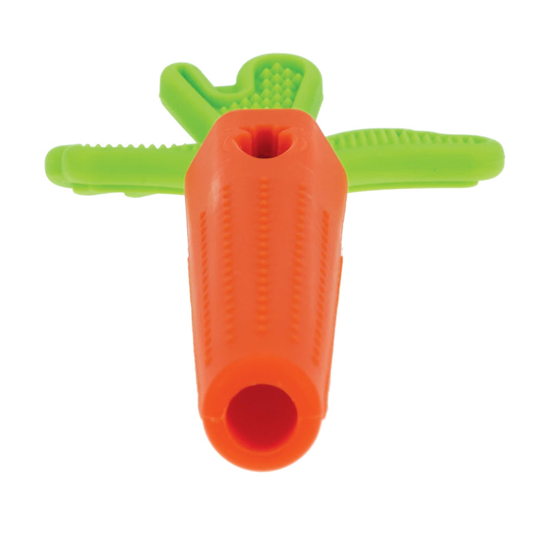 [Australia] - Nuby Silicone Carrot Tube Teether - Baby Teething Toy - Massaging Bristles for Sore Gums - 3+ Months 