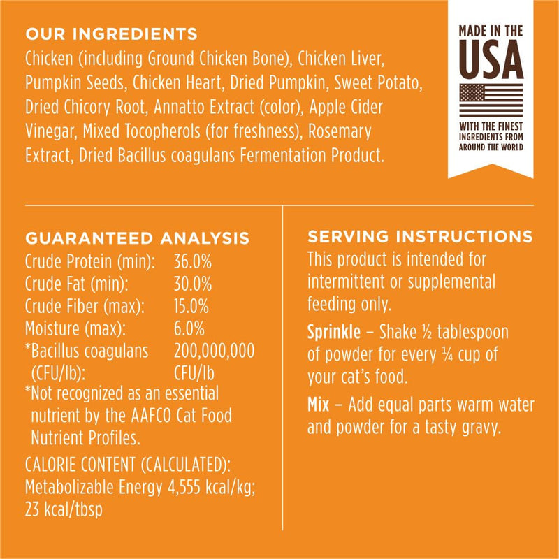 Instinct Raw Boost Shakers, Freeze-Dried Powder, Cat Food Topper - Digestive Health, 5.5 oz. Bottle - PawsPlanet Australia