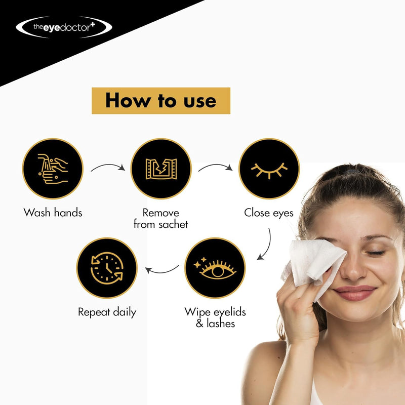 [Australia] - The Eye Doctor Biodegradable Eyelid Wipes - 40 x Single Use Eye Cleaning Wipes for Daily Lid Care - Individual Preservative Free Sensitive Eye Cleaner - Soothes Cleans and Refreshes Biodegradable Wipes 40 Count (Pack of 1) 