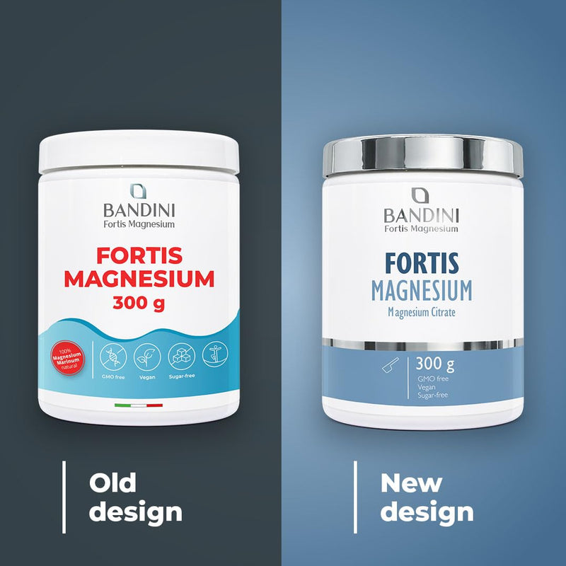 Bandini® Fortis Magnesium 300gr Vegan - Complete Mag Powder - Based on Magnesium Carbonate - Strong Laxative for Constipation, Anxiety and Stress, Memory - Reduction of Tiredness and Fatigue
