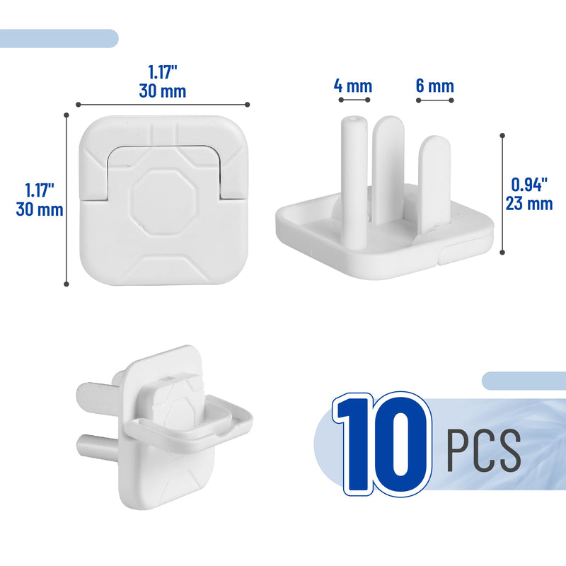 [Australia] - Bates- Outlet Covers Baby Proofing, 10 Pack, 3 Prongs, Plug Covers Baby Proofing, Baby Proof Outlet Covers, Child Proof Outlet Cover, Outlet Plug Covers, Baby Outlet Cover, Childproof Outlet Cover 