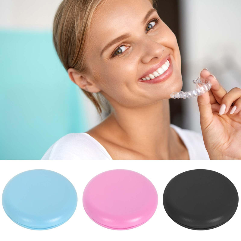 [Australia] - Disnace denture container, box for dental splints & grinding splint box, storage box for dentures, denture box, dentures box, braces box, portable & easy to clean (black) black 