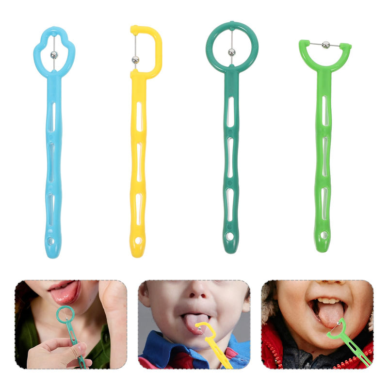 [Australia] - Tongue Trainer, 4PCS Tongue Exerciser for Speech Myofunctional Therapy Tools Tip Lateralization and Elevation Therapeutic Tool Set for Apraxia Improve Feeding Skills 