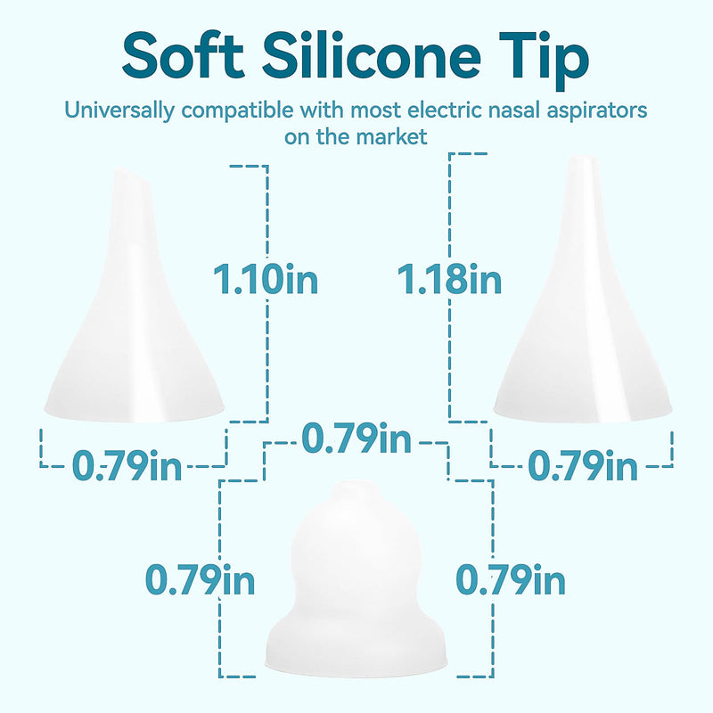 [Australia] - Compatible with Grownsy / Watolt / LittleTora / HEYVALUE / Cocobela / HailiCare / MOMIDEAL / KIDIRA / TEQIN Baby Nasal Aspirator Replacement Tips (6 Packs) 