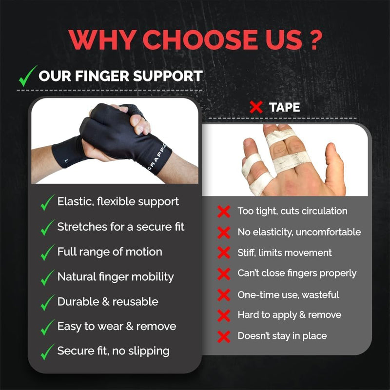 [Australia] - Grappz Finger Support Athletic Compression Gloves – Athletic Buddy Tape & Trigger Finger Splint Alternative – Finger Sleeve & Brace, Arthritis Pain Relief & Joint Stabilizer for All Sports, Unisex X-Small 