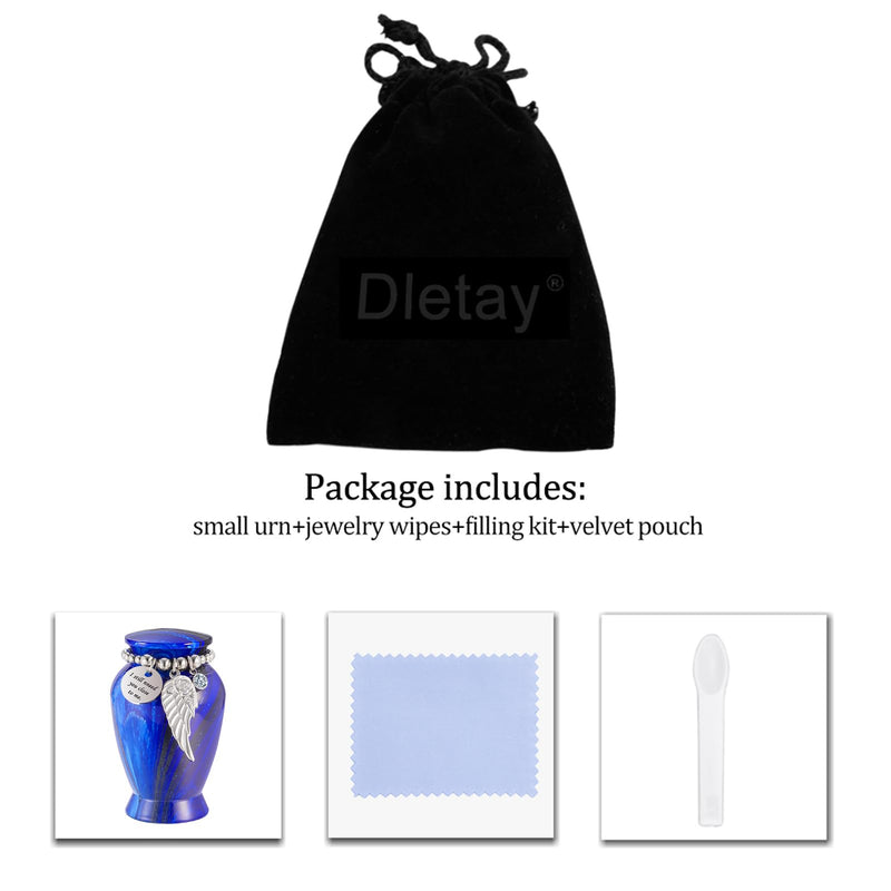 [Australia] - Dletay Small Urns for Human Ashes 2.85 Inch Mini Cremation Urns for Mom Dad Aluminum Keepsake Urns for Ashes Mini Keepsake Sharing Urns-Navy Blue Navy Blue 