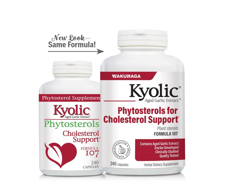 [Australia] - Kyolic Aged Garlic Extract Formula 107, Phytosterols for Cholesterol Support, 240 Capsules (Packaging May Vary) 240 Count (Pack of 1) 