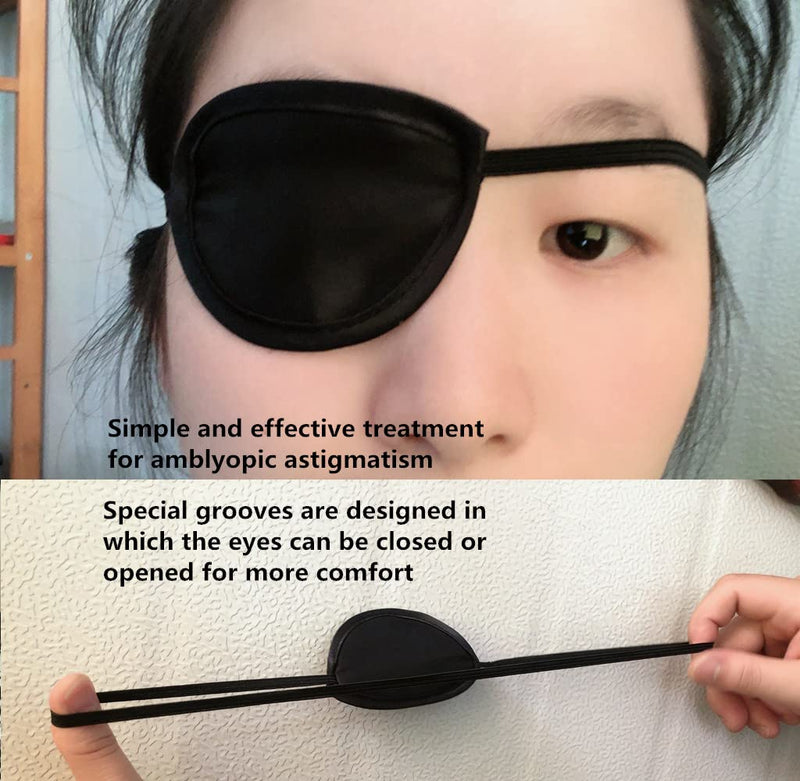 Monocular Black Eye Patch, Washable, Amblyopia, Medical Eye Patch, Pirate Suit for Adults and Children