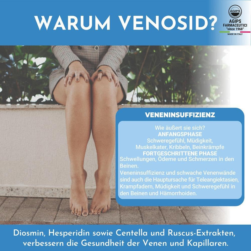 [Australia] - Useful for blood circulation in the leg veins with Hesperidin Diosmin 400mg Microcirculation for varicose veins and ruptured capillaries 90 tablets Venoside Agips (3 boxes) 3 boxes 