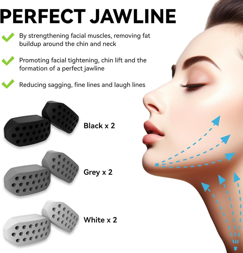 [Australia] - Jaw Exerciser, Jaw Exerciser for Men & Women, 3 Resistance Levels, Applicable to All Levels of Users, 6PCS (M), Medium 