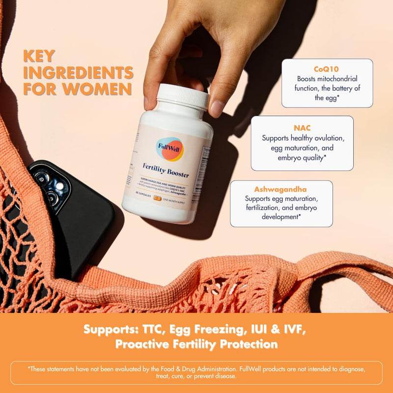 [Australia] - Fertility Booster for Men & Women | Conception Support for Healthy Egg Quality, Sperm Motility and Strength | Dietitian-Formulated | Ashwagandha, CoQ10 & NAC, 3rd Party Tested, 30 Servings Fertility Booster 1 Pack 