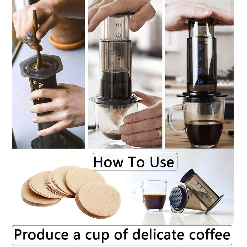 [Australia] - Replacement Paper Filter Packs Laicky 800 Count Unbleached Coffee Filter Paper Round Coffee Maker Filters Compatible with Aerobie Aeropress Coffee and Espresso Makers Disposable Coffee Tea Filters 