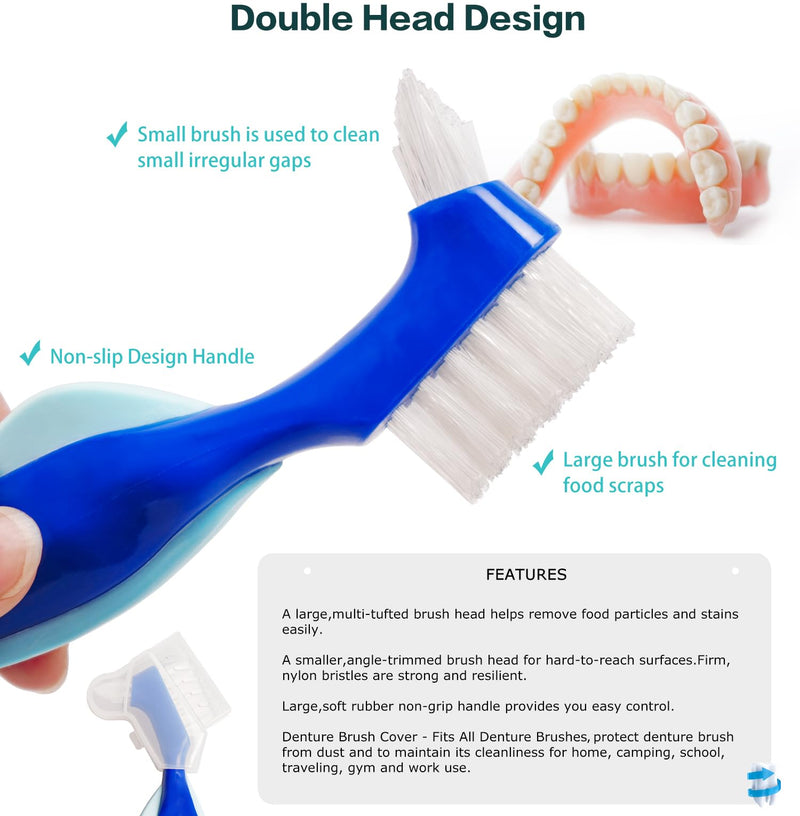 Denture Case with Denture Brush, Waterproof Denture Bath with Portable Denture Brush Holder,Partial Denture Case with Basket denture cups for soaking dentures (pink) pink