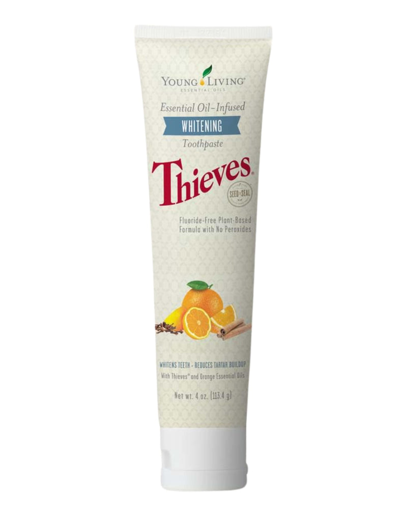 Young Living Thieves Whitening Toothpaste - Natural Oral Care for a Bright Smile - Fluoride-Free Formula - 4 oz Tube - Certified Ingredients for Fresh and Healthy Teeth