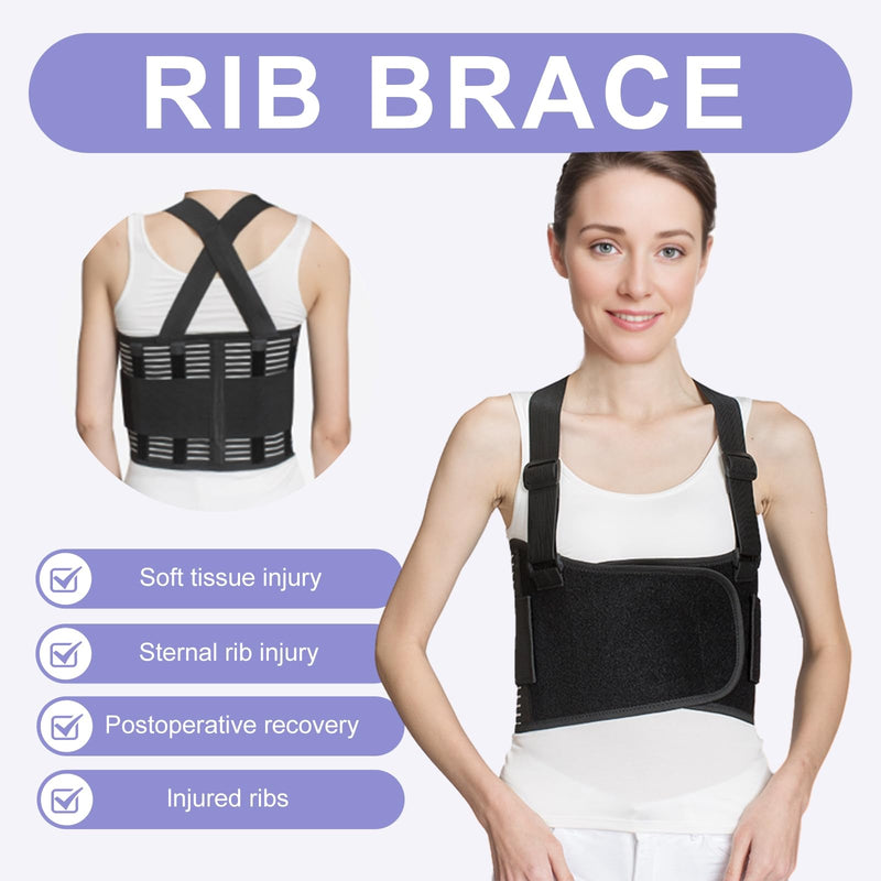 [Australia] - Rib Brace for Women,Breathable Chest Belt Support for Rib Injury, Fracture, Dislocated Ribs Protection and Post-Operative Recovery,Men Rib Protector for Back Crack (Large) Large 