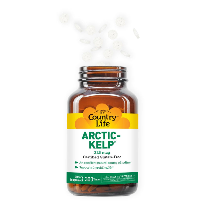 [Australia] - Country Life Arctic Kelp, Iodine Supplement for Thyroid Health Support, 300 Tablets 