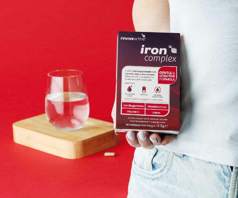 Revive Active Iron Complex - Gentle, Highly Absorbable Iron Bisglycinate with Vitamin C, B Vitamins, Copper & Folate - Supports Energy, Red Blood Cell Formation & Oxygen Transport - 30 Capsules
