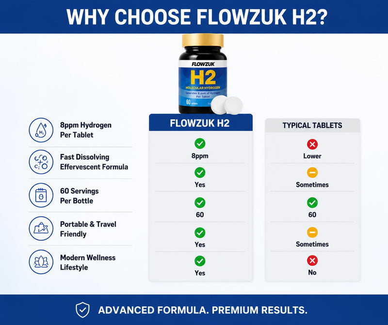 H2 Molecular Hydrogen Tablets – 60 Dissolvable Hydrogen Water Tablets – 8ppm Effervescent Formula – Portable Daily Hydration Supplement