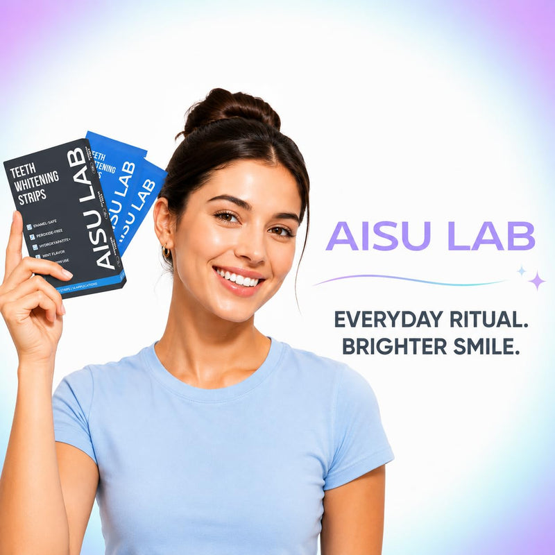 Teeth Whitening Strips for Sensitive Teeth, Peroxide Free with Nano Hydroxyapatite, Enamel Safe Stain Remover, 14 Treatments (28 Strips), Fresh Mint