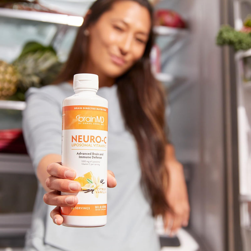BrainMD Neuro-C Liposomal Vitamin C Dietary Supplement | Immune support formula in an easy-to-use format, ideal for daily wellness routines and antioxidant intake.