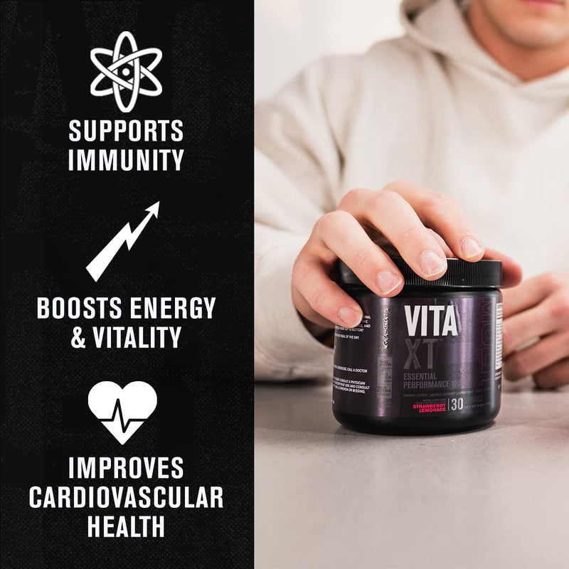 Jacked Factory Vita XT Performance Vitamin Powder - Daily Multivitamin Powder for Men with KSM-66 Ashwagandha, Prebiotic Fiber, Vitamin A, C, D, K, B6, B12, & More - Fruit Punch, 30Sv