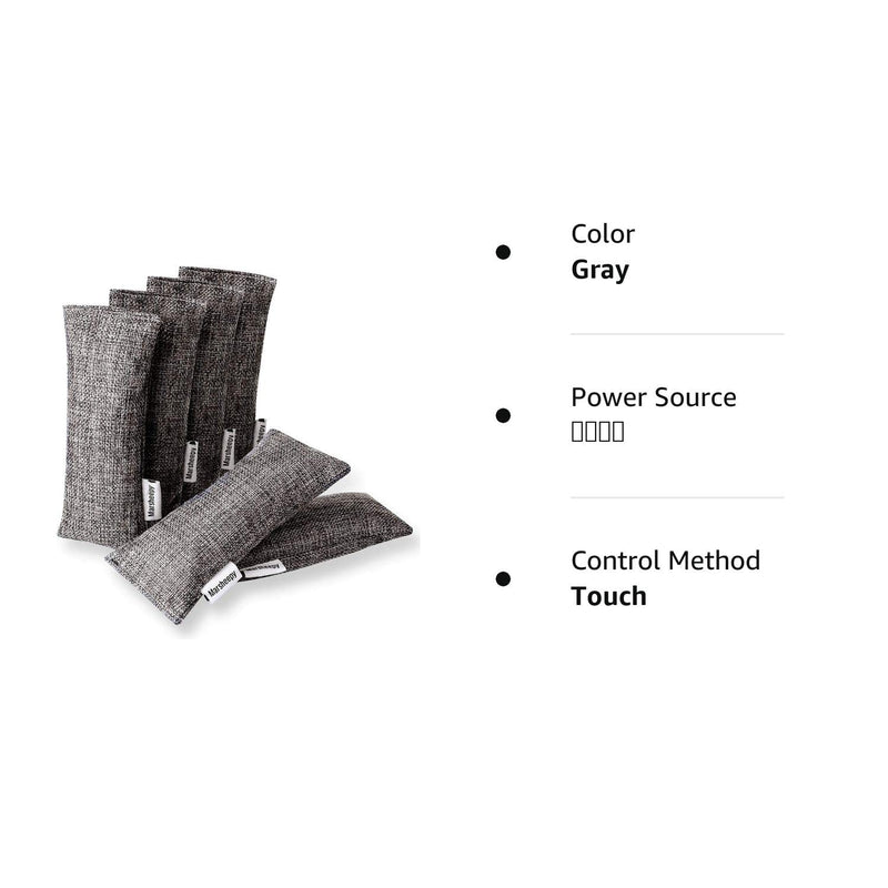 [Australia] - Marsheepy Natural Bamboo Charcoal Bags, Shoe Deodorizer and Odor Remover / Eliminatorr, 100% Smell Remover (60g X 6 PACK) Gray 
