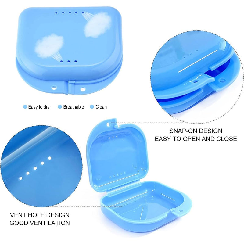 [Australia] - 4 x mouth guard box, braces box, glitter braces box, children's funny braces box, braces box for loose braces, modern denture box, denture box, interdental brush 