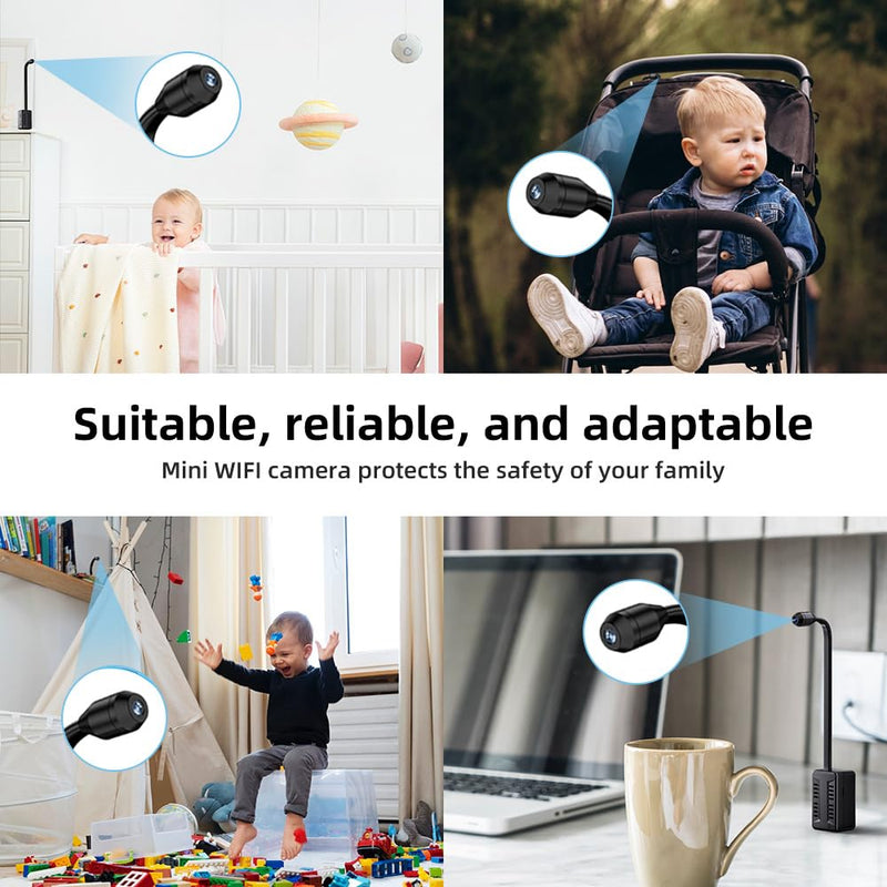 [Australia] - WiFi Baby Monitor Baby Car Camera 1080P HD WiFi Baby Security Camera 2100mA Battery Suitable for Cribs Strollers Indoor B 