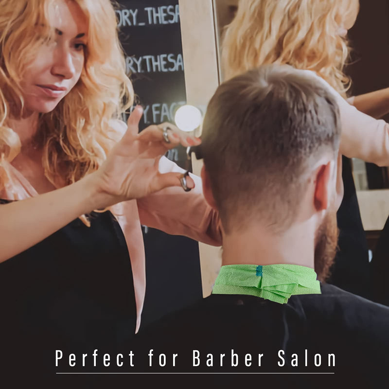 [Australia] - Barber Accessories - Disposable Stretchy Neck Strips for Haircutting and Styling, 5 Rolls (500 Strips, Green) 