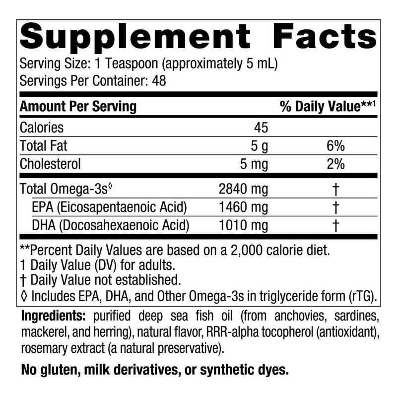 [Australia] - Nordic Naturals Ultimate Omega Liquid, Lemon Flavor - 8 oz - 2840 mg Omega-3 - High-Potency Omega-3 Fish Oil Supplement with EPA & DHA - Promotes Brain & Heart Health - Non-GMO - 48 Servings 8 Fl Oz (Pack of 1) 