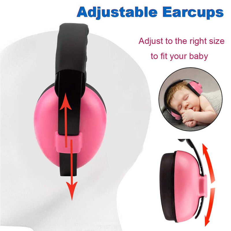 [Australia] - Baby Ear Protection Noise Cancelling Headphones for Kids Noise Reduction Hearing Protection Earmuffs for 0-3 Years Babies, Toddlers, Infant (Redrose) Red 