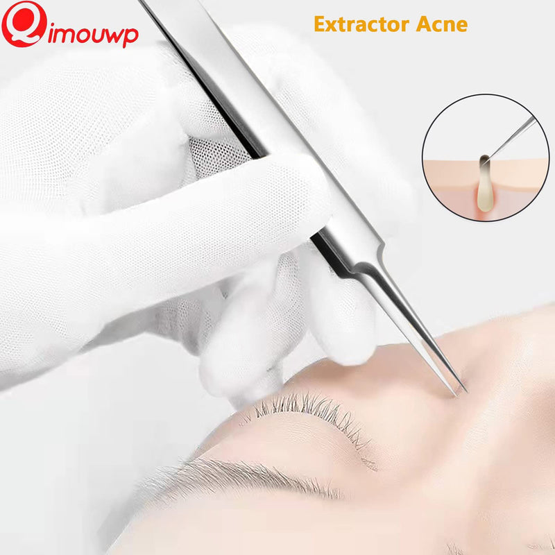 16 Pcs Pimple Popper Kit - Blackhead Remover & Acne Extractor Tool - Professional Stainless Steel Tweezers for Eyebrows, Pimples & Blemishes - Tools for Beauty Salons