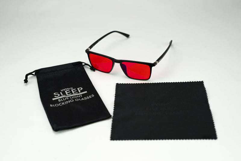 [Australia] - UVtech SLEEP-3R 100% blue light filter and green light filter red glasses computer glasses PC gaming bluelight filter UV blue light blocking glasses anti women men red 
