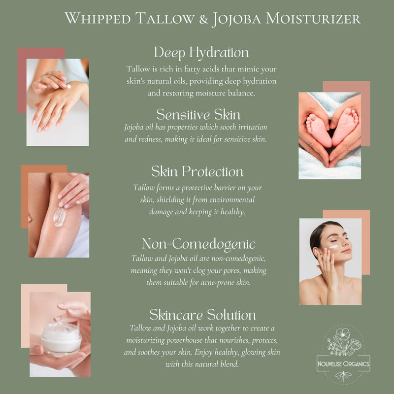 Lumberjack - Whipped Tallow Moisturizer - Cedarwood, Black Pepper, Vetiver, Juniper - 100% Natural Grass-Fed Tallow & Organic Jojoba. Chemical-Free. For Dry, Sensitive & Eczema Prone Skin.- 1.7oz Lumberjack 1.7 Fl Oz (Pack of 1)