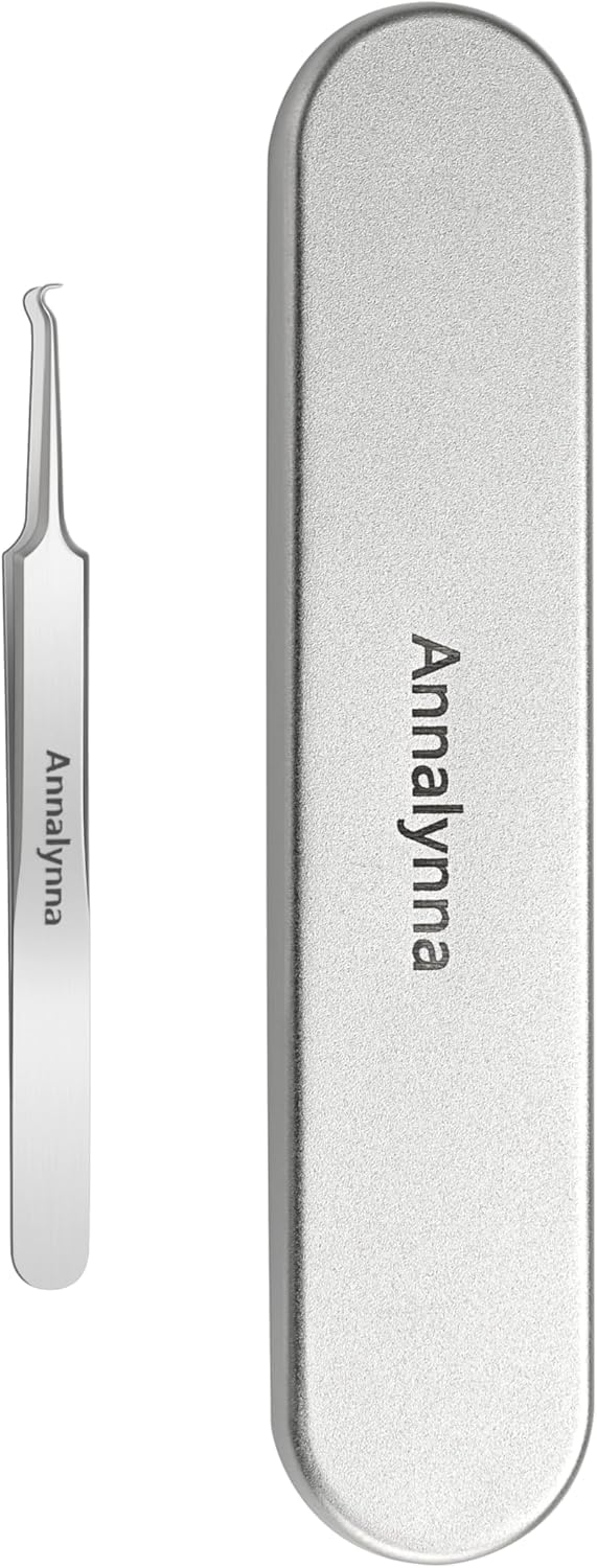 Stainless Steel Tweezers Curved Extraction Tweezers Made of Silver Stainless Steel for Removing Acne, Skin impurities, blackheads (Comedones), Whiteheads and pimples