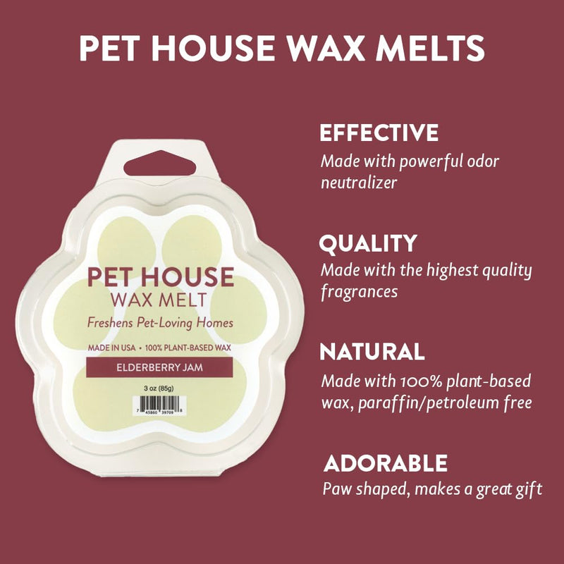 One Fur All Pet House Wax Melts - Elderberry Jam Pack of 2 - Pet Odor Eliminating Wax Melts - Long-Lasting Scented Wax Melts - Pet-friendly Wax Melts - Natural Wax Melts 3 Ounce (Pack of 2) 3 Ounce (Pack of 2) - PawsPlanet Australia