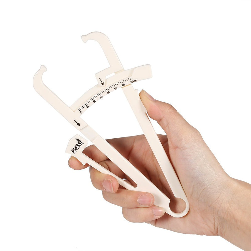 [Australia] - Dioche Body Fat Caliper, Handheld Body Fat Measurement Device, 2 Colors Body Fat Loss Skinfold Calipers Accurate Measuring Body Fat for Men and Women (White) 