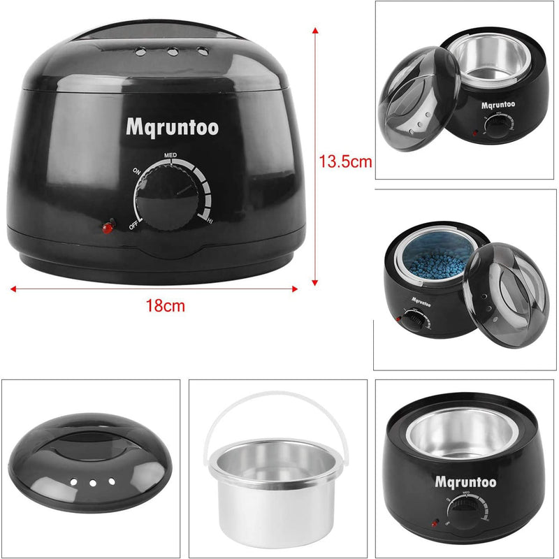 [Australia] - Wax Warmer Wax Warmer Wax Hair Removal Electric Wax Hair Removal Set Depilatory Wax Device Waxheater Waxing Kit with 4X100g Wax Beads Black 
